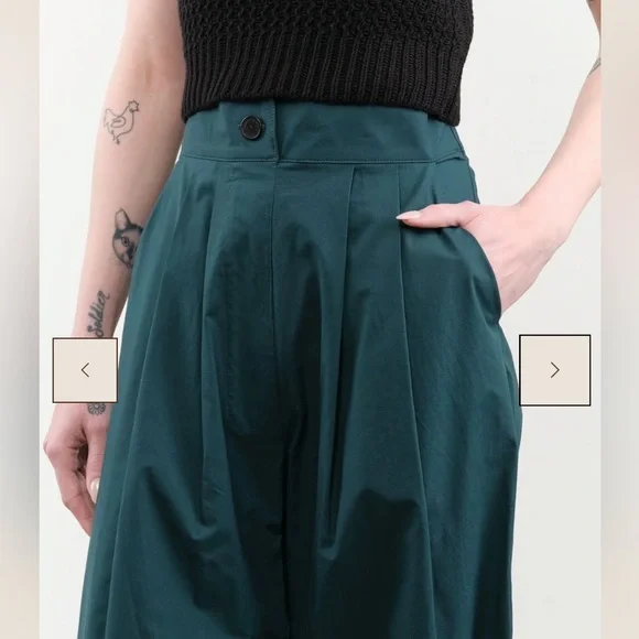 Rachel Comey Coxsone Pant Dark Juniper Green Organic Cotton Wide Leg Size 4 - Picture 9 of 12